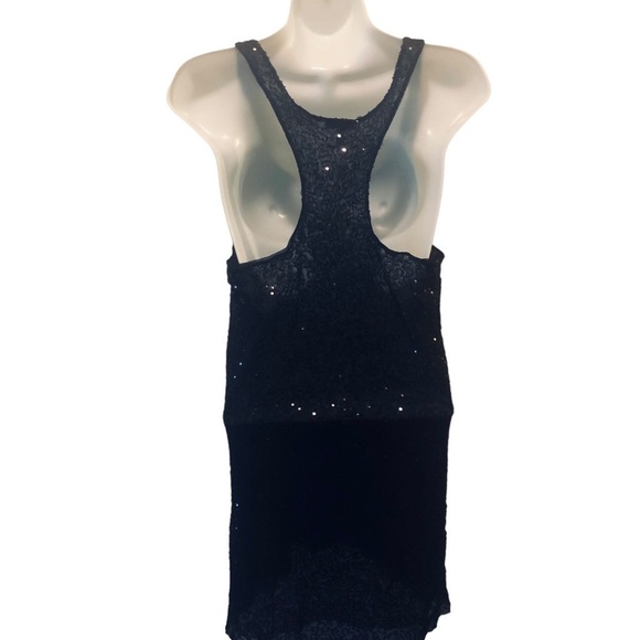 VTG Y2K Victoria’s Secret VS Black Sequin Sparkle Mini Slip Dress M Racerback - Picture 5 of 9